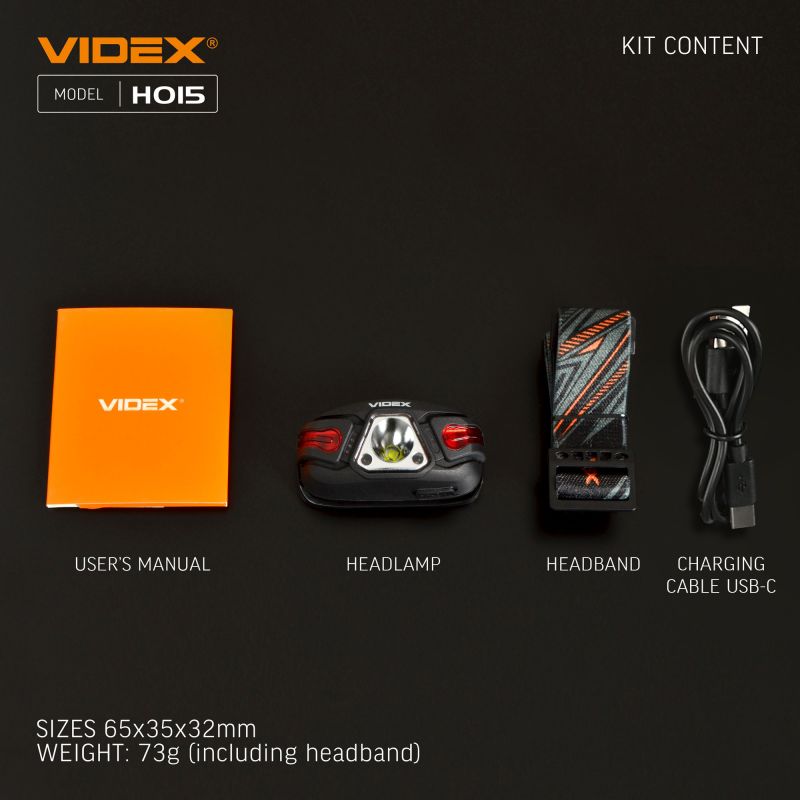 LED Headlamp VIDEX VLF-H015 330Lm 5000K