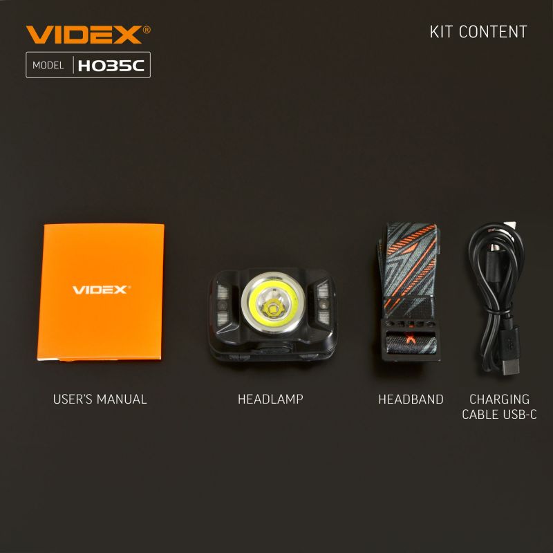 LED Headlamp VIDEX VLF-H035C 410Lm 5000K