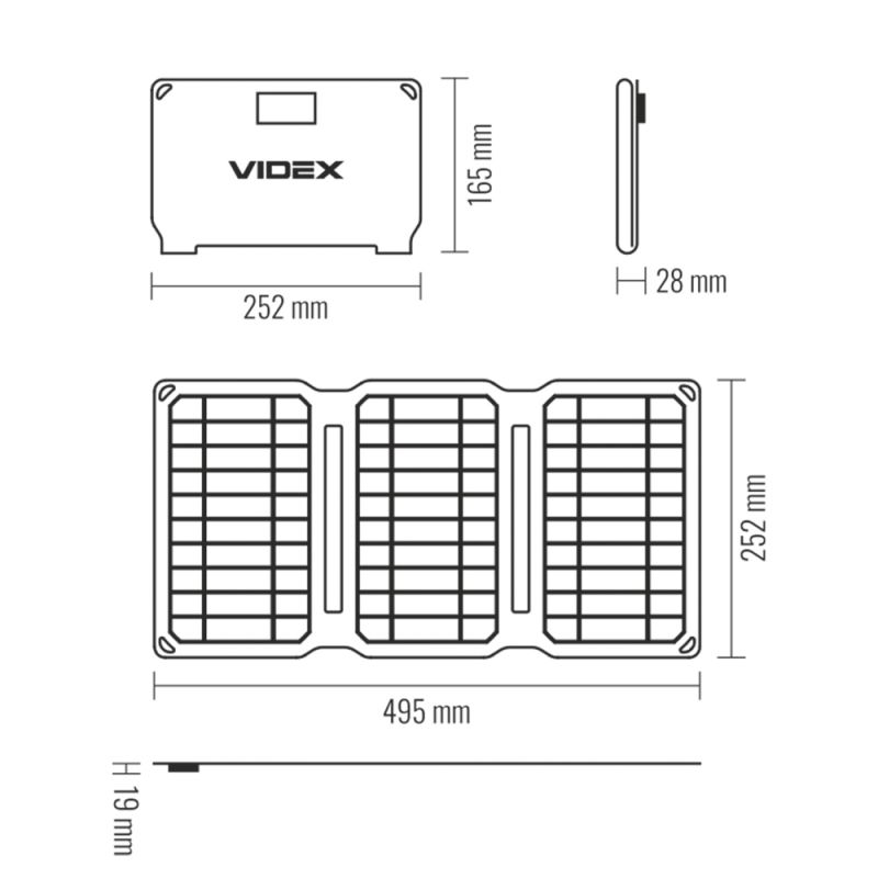 Portable solar charger VIDEX VSO-F515UU 15W