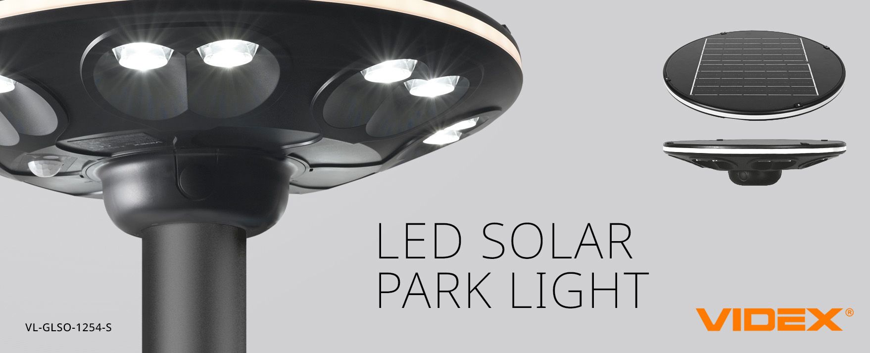 LED SOLAR PARK LIGHT VIDEX VL-GLSO-1254-S